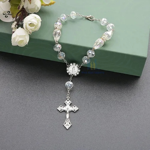 Miniatura 3 de Rosario de la década de cristal Bautizo Fiesta Favor (12 piezas) Quinceañera Boda Primera Comunión Niño Niña Regalo Bautizo Celebración de Eventos