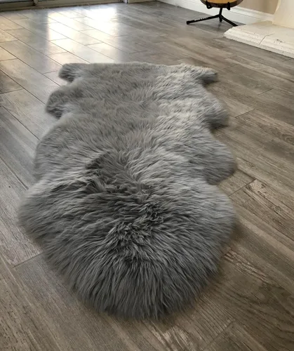 Miniatura 32 de LAMBZY Alfombra sintética de piel de oveja auténtica, con textura inferior gruesa, fuerte, fácil de lavar, resistente a las manchas, perfecta