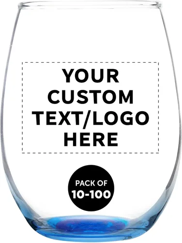 Miniatura 8 de DISCOUNT PROMOS Copas de vino personalizadas sin tallo, 9 onzas, juego de 10/50/100, paquete personalizado a granel, ideal para recuerdos de boda