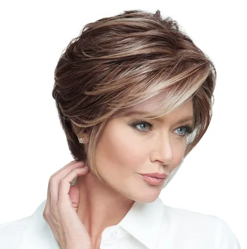 Miniatura 8 de Raquel Welch Go To Style - Peluca de pelo corto versátil y favorecedora de Hairuwear, gorra media, castaño iluminado por el sol RL10/12