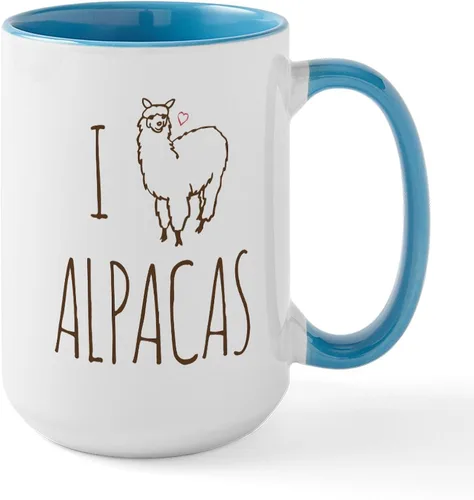 Miniatura 22 de CafePress Alpaca For Christmas Large Mug 15 oz (444 ml) Ceramic Coffee Mug