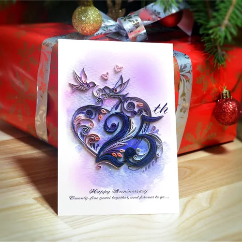 Miniatura 9 de Tarjeta de Felicitación de Aniversario de Amor Tarjeta 3D de Quilling Hecha a Mano para Amor Amigo Mamá Cumpleaños Aniversario Tarjeta Postal