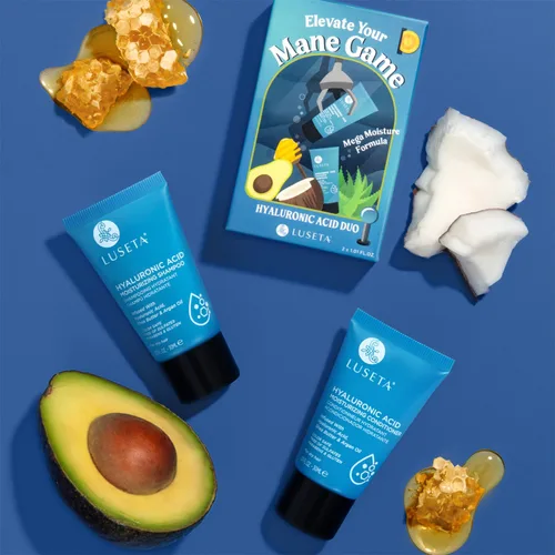 Miniatura 5 de Luseta - Juego de champú y acondicionador hidratante con ácido hialurónico para cabello seco y dañado, infundido con aceite de argán y manteca