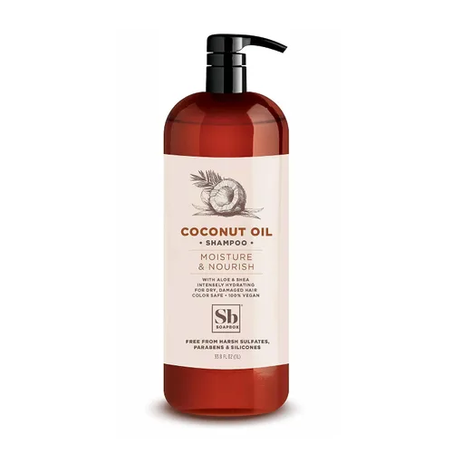 Soapbox Champú de coco y karité, deja el cabello suave, brillante e hidratado - Ingredientes limpios libres de productos químicos agresivos, Aceite