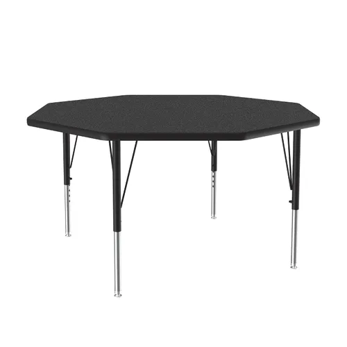 Miniatura 64 de Correll Mesa de Actividades Rectangular para Aula de 24"x36", Altura Ajustable (19"-29"), Granito Negro Laminado Térmico Fusionado Duradero