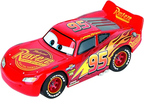 Miniatura 4 de Carrera FIRST, Disney/Pixar Cars - Pista de carrera en miniatura con 2 automóviles: Lightning McQueen y Dinoco Cruz, juego inicial de carrera a