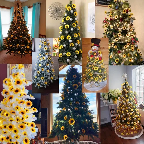 Miniatura 7 de UKELER Girasoles artificiales amarillos de 23 pulgadas de altura, flores falsas hechas a mano con tallos de girasoles para decoración de bodas