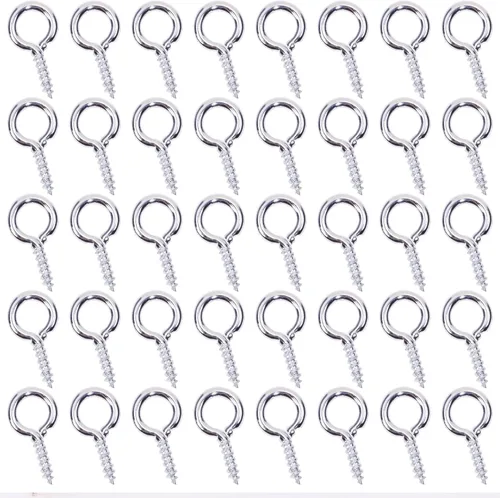 Shapenty Mini gancho de metal con tornillo de ojo, clavija de aro pequeña para llavero de resina, manualidades, adornos de Navidad, aretes, collar,