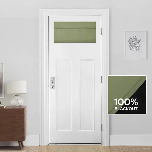 Miniatura 36 de HOMEIDEAS Cortinas 100% Opacas para Luces Laterales de Puerta Principal, Cubierta de Ventana de Puerta de Aula, Persianas de Privacidad