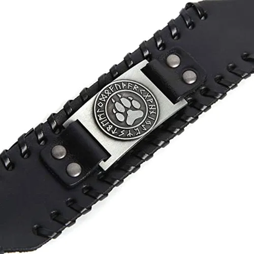 Miniatura 2 de Pulsera vikinga ajustable de runa nórdica vintage pulsera gótica para celta pagano