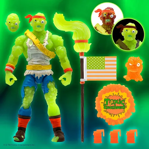 Miniatura 3 de Super7 Toxic Crusader Ultimates: figura de acción de Toxie de rabia roja radiactiva, multicolor