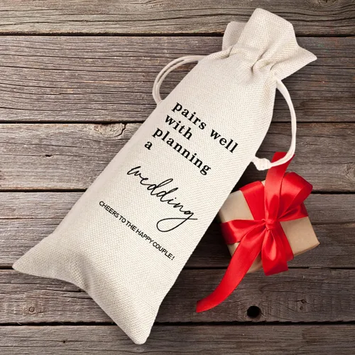 Miniatura 4 de Maydvdv Bolsa de vino para regalos de boda, bolsa de vino de compromiso, combina bien con la planificación de una boda, regalos de boda para pareja