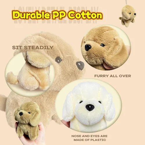 Miniatura 4 de Animales de peluche de perro marrón, juguetes de peluche Kawaii para niñas y niños, mini juguetes de peluche para perros, peluches lindos, animales