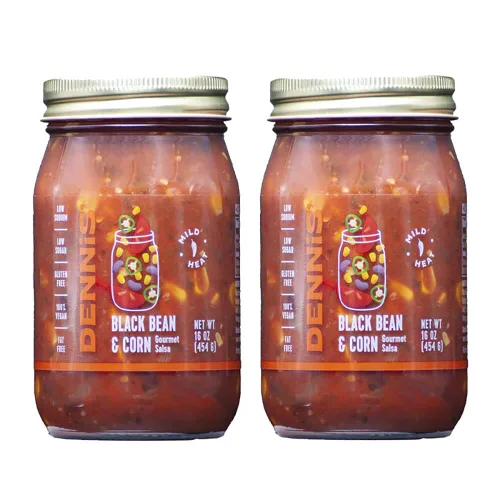 Miniatura 13 de Dennis' Gourmet - Salsa de frijoles negros y maíz totalmente natural Esta salsa fresca y abundante para restaurante es baja en azúcar, baja