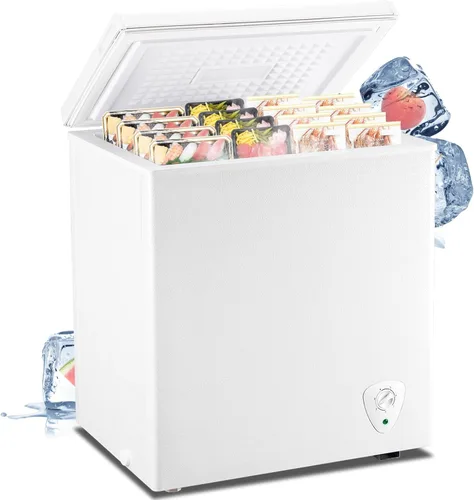 Miniatura 10 de WANAI Congelador de pecho de 2.2 pies cúbicos con 2 cestas extraíbles, mini congelador profundo, termostato ajustable de 7 con puerta superior Negro