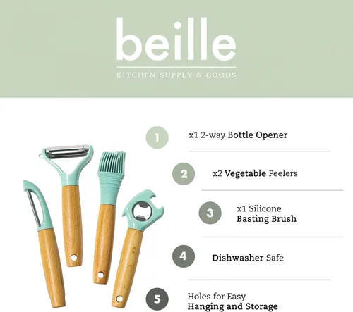 Miniatura 2 de Beille Utensilios de cocina para hornear Suministros de preparación de comidas Gadgets Set de herramientas pastel 4pc