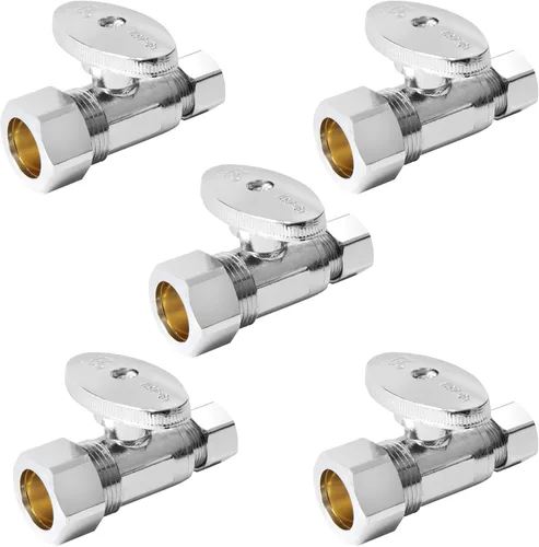 Miniatura 8 de Paquete de 10 Válvulas de Parada de Ángulo, Válvulas de Apagado de Agua de 1/4 Vuelta, Válvulas de Apagado de Fontanería de Entrada de Compresión