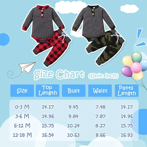 Miniatura 7 de Tepuce Ropa para bebé niño, conjunto de 2 piezas para otoño e invierno