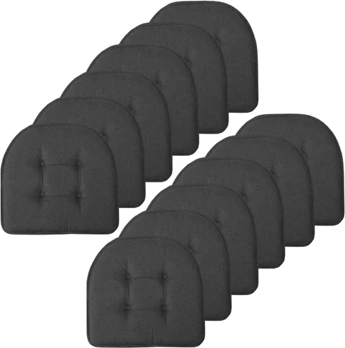Miniatura 39 de Sweet Home Collection - Cojín de espuma viscoelástica para silla con capitoné, antideslizante, parte trasera de goma, en forma de U, 17 x 16 Piel