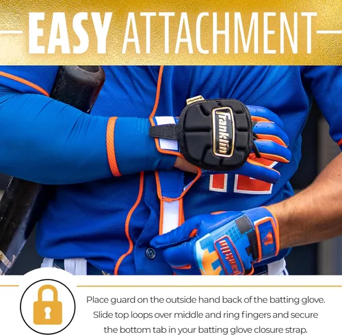 Miniatura 6 de Franklin Sports Guantes de Mano de Béisbol - Serie PRT LT Adulto - Escudo Protector de Mano para Bateadores Diestros y Zurdos Real