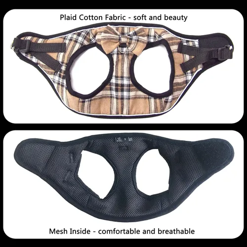 Miniatura 3 de Arnés de malla suave para perro, ajustable sin tirones, chaleco cómodo reflectante para mascotas para perros (caqui claro, XS)