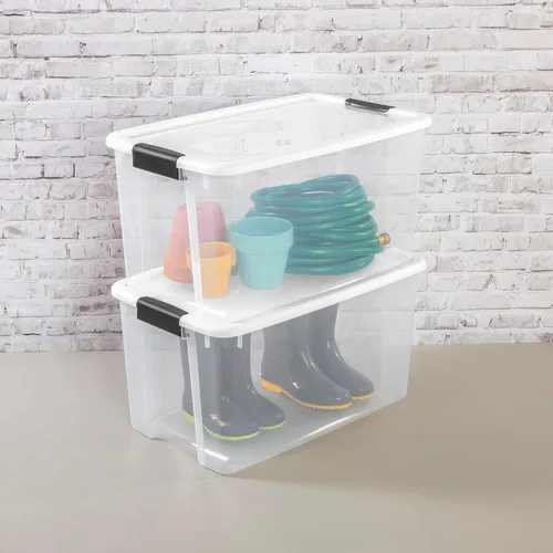 Miniatura 8 de Sterilite - Paquete de 8 cajas ultra de cierre con pestillo, contenedores de almacenamiento con tapas, plástico transparente, 70 cuartos de galón