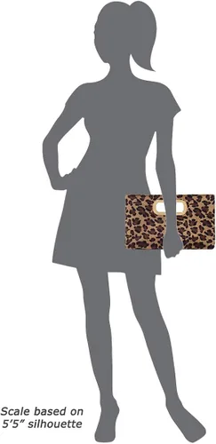 Miniatura 6 de JNB Bolso de mano de piel sintética de leopardo con asa superior
