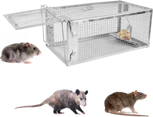 Trampa humana para ratones, atrapa y libera, trampa unidireccional para roedores para uso en interiores y exteriores, trampa humana para ratas