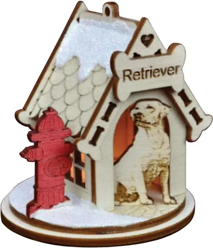 Miniatura 11 de Basset Hound Dog Tea Light Display Adorno de Navidad de madera para árbol de Navidad