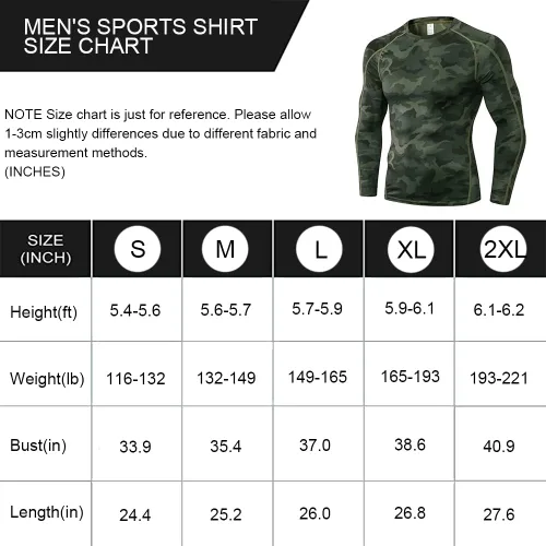 Miniatura 6 de EARGFM Camisetas deportivas de compresión de manga larga para hombre, para correr, entrenamiento, capa base elástica, camisetas deportivas frescas