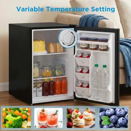 Miniatura 4 de Midea MERM26B0ABB - Mini refrigerador de 2.7 pies cúbicos con certificado Energy Star, termostato ajustable, puerta reversible, bajo ruido para Negro