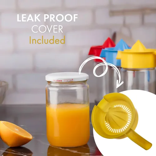 Miniatura 5 de Exprimidor de limón de vidrio, exprimidor pequeño de pomelo y cítricos, extractor manual con mango y boquilla de vertido, sin BPA y sin plomo