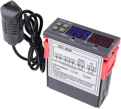 Miniatura 9 de 3028 Control de temperatura 12V/24V/110V/220V Pantalla digital Medidor de temperatura y humedad con sensor integrado (12V)