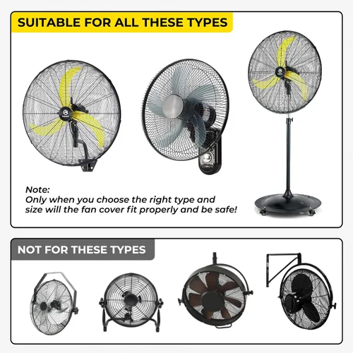 Miniatura 7 de Cubierta de ventilador de exterior impermeable resistente para ventiladores de pedestal y montaje en pared de 30 pulgadas, color negro