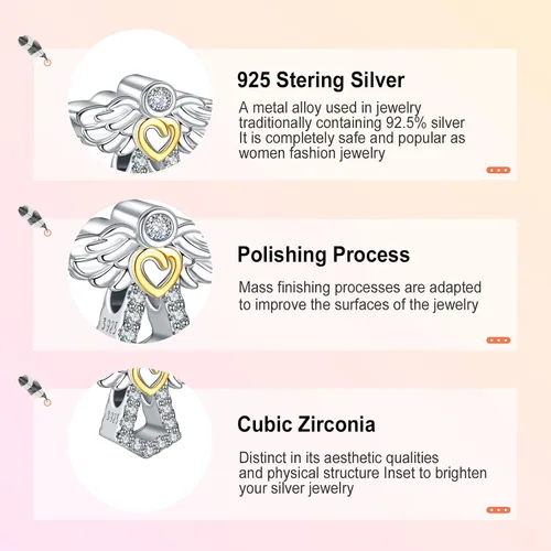 Miniatura 4 de Annmors Snowflake Charms for Woman-925 Sterling Silver Dangle Pendant Cubic Zirconia BeadGirl Jewelry Beads Gifts for Women BraceletNecklace