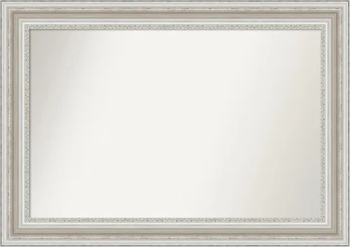 Miniatura 231 de Amanti Art Espejo de baño plateado para sobre el fregadero, 26 x 26 pulgadas, espejo cuadrado de plata antigua, marco de madera tradicional mediano