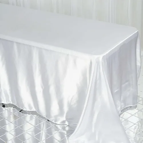 Miniatura 25 de Efavormart - Mantel rectangular de satén, 90 x 132 pulgadas, suave, oblongo, lavable, mantel decorativo de tela sedosa para bodas, fiestas, Plata