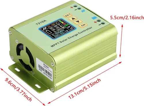 Miniatura 2 de MPPT Controlador Solar MPT-7210A Pantalla LCD Controlador de Energía Solar Aleación de Aluminio Panel Solar Regulador Regulador