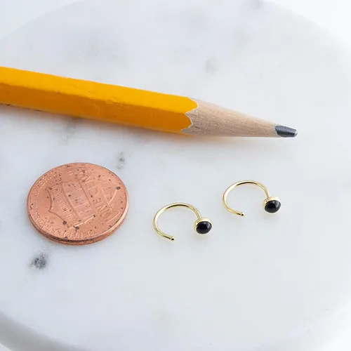 Miniatura 49 de Half Huggie Gold Hoop Earrings for Girls Women Tiny Cartilage Birthstone Stud Piercing Earring Hypoallergenic Earring Screw Back Dainty Hug Hoops