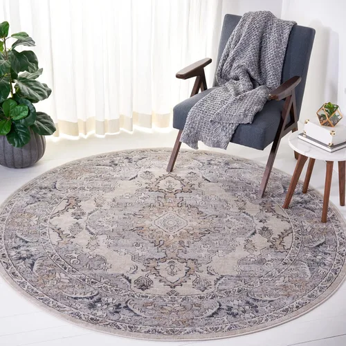 Miniatura 4 de SAFAVIEH - Alfombra de la colección Oregon, 2'2" x 6', beige y gris, diseño oriental con efecto desgastado, no desprende pelusa y de fácil cuidado