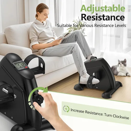 Miniatura 3 de FITKS360 Under Desk Elliptical & Mini Exercise Bike - Seated Electric Leg Exerciser Under Table Oval Electric - Seniors Sit Exerciser Full Assembled