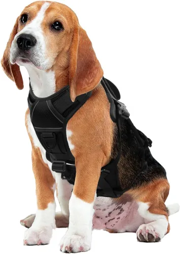 Miniatura 8 de AUROTH Arnés para perro a prueba de escape, chaleco ajustable reflectante acolchado suave con asa de elevación, tamaño mediano