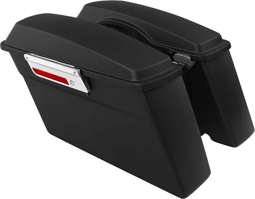 XFMT Alforjas de motocicleta rígidas con cierres cromados para Harley Touring Street Glide Road Glide Electra Glide Road King 1993-2013, negro mate