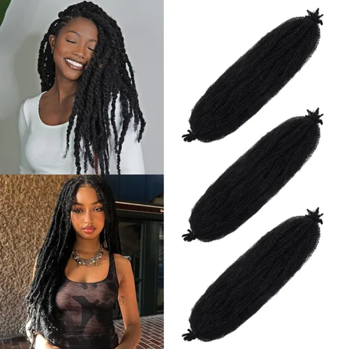 Miniatura 55 de Marley Twist - Cabello trenzado de 16 pulgadas, cabello afro trenzado elástico, paquete de 7 paquetes, cabello rizado rizado ombré, marrón Marrón