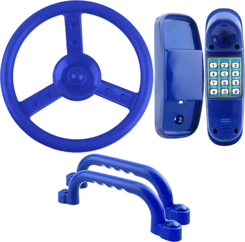 Accesorios para el patio de recreo, Swingset de plástico para volante de barco pirata, asas de seguridad, telescopio para niños, patio de juegos al