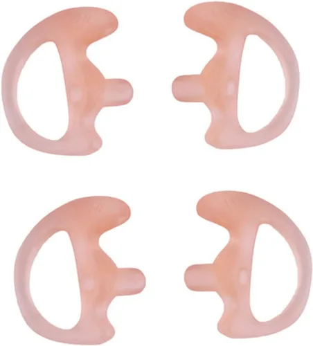 Miniatura 12 de Molde de oreja de radio de dos vías de repuesto de silicona suave para audífonos de tubo de bobina acústica (color negro, 5 pares pequeños)