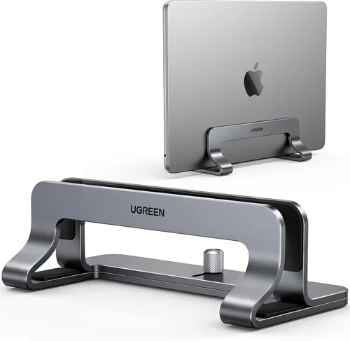 UGREEN Soporte vertical para laptop para escritorio compatible con MacBook Pro, MacBook Air, soporte vertical de aluminio ajustable para portátiles