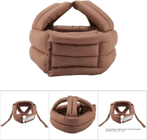 Miniatura 5 de Casco anticolisión, sombrero protector para ancianos, casco de seguridad, anticolisión, prevención de caídas con encaje para el mayor (marrón)