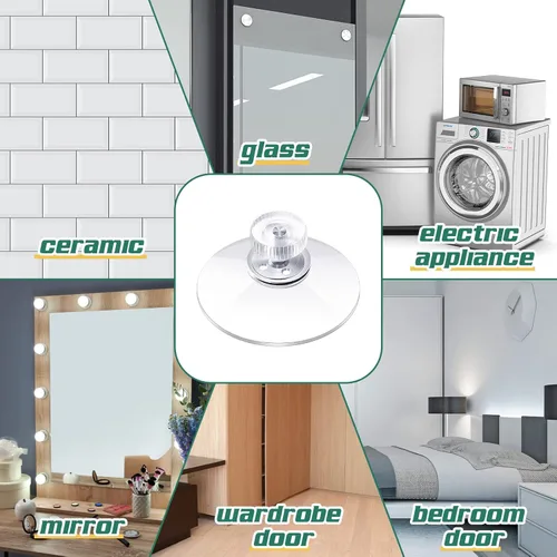 Miniatura 4 de Zopeal 20 piezas de ventosas adhesivas al por mayor con tornillos, tuercas, ventosas de plástico, almohadillas de 40 mm, PVC transparente, ventosas