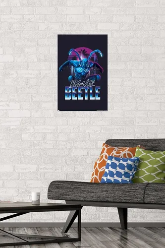 Miniatura 2 de Trends International DC Comics Movie Blue Beetle - Póster de pared de ciudad, 22.4 pulgadas de largo x 14.7 W, paquete de póster y montaje prémium